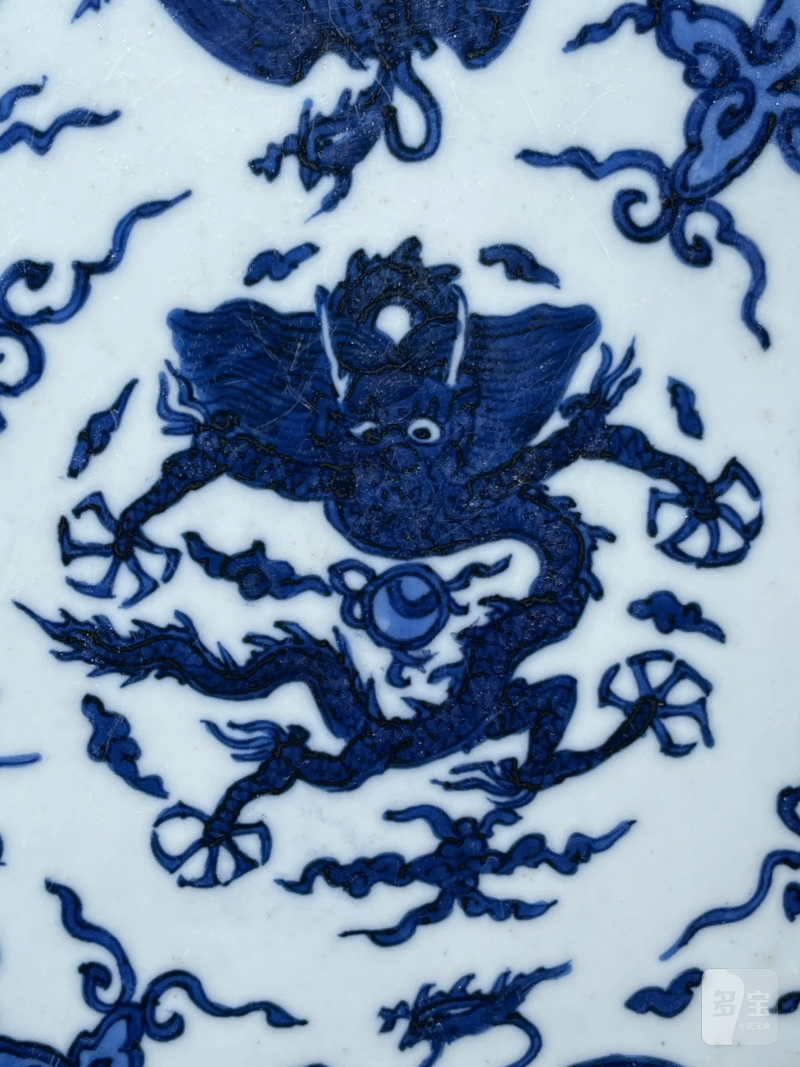 明晚期 青花龙纹瓷板 - 图3